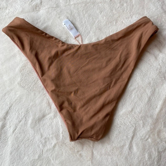 New! Free People x Kya Stella  reversible bikini bottom rose sand 19058 - Picture 3 of 9
